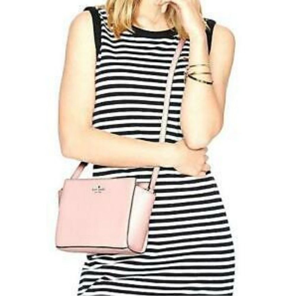 Kate Spade NWOT Grand Street Hayden Dusty Pink Peony Leather Crossbody